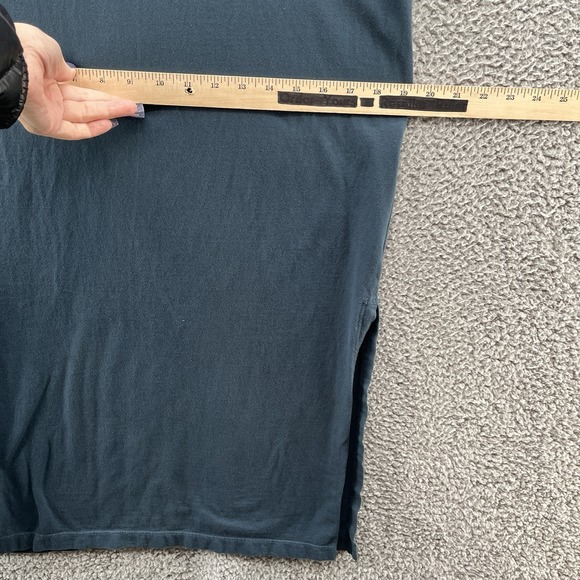 American Giant Dress Women Small Green Cotton Casual T Shirt Side Slit Long Midi - Picture 8 of 11